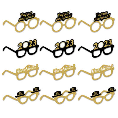 12 2023 12 New Years 2023 party glasses The Annual Meeting Of The Decoration HAPPYNEWYEAR The Paper Eyeglasses In 2023