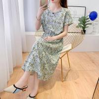 COD DSTGRTYTRUYUY XIMAN 8004 Women Bohemian Beach Short Sleeve Summer Casual Midi Dress