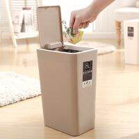 【 Party Store 】 Press Waste Bin With Lid Kitchen Big Storage Food Trash Can Home Recycling Bins Bathroom Trash Can Basket Food Grade Garbage