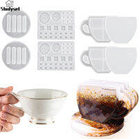 Studyset IN stock 8pcs Coffee Cup Shape Silicone Coaster Resin Molds Set With Lemon Coffee Beans Molds Resin Art Gift