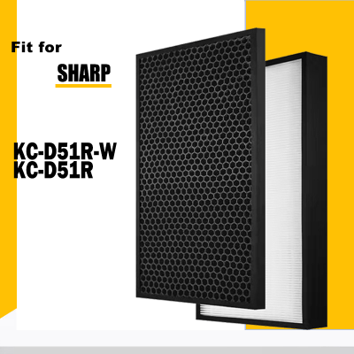 สำหรับ Sharp KC-D51R-W KC-D51R KC D51RW เครื่องฟอกอากาศเปลี่ยน Hepa Activated Carbon Filter FZ-D40HFE FZ-D40DFE