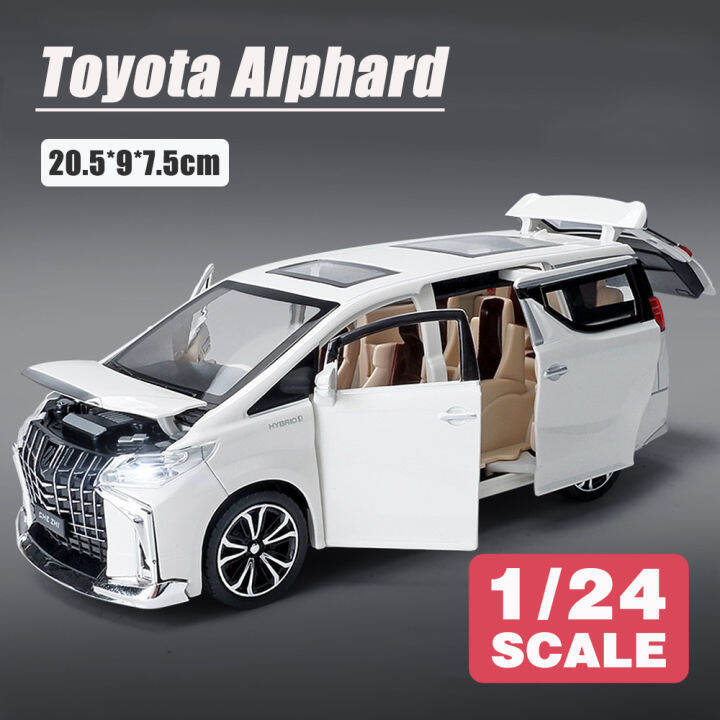 โมเดลรถโลหะผสม1-24-toyota-vellfire-รถ-diecast-จำลองเสียงไฟวันเกิดของสะสมของขวัญปีใหม่-lm300h-โตโยต้าอัลฟาร์ดหรือเล็กซัส