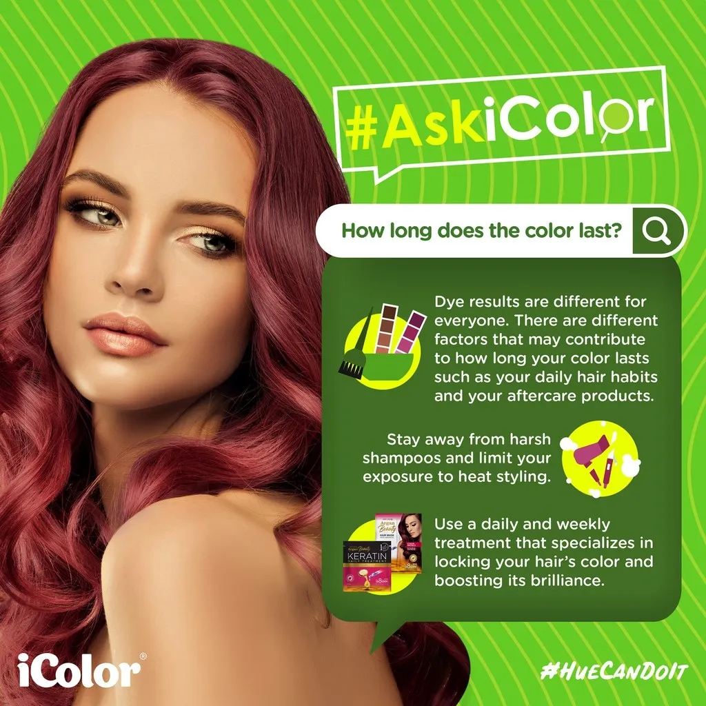 BH Colorful IColor Plus Hair Dye Shampoo Permanent Hair Color | Lazada PH