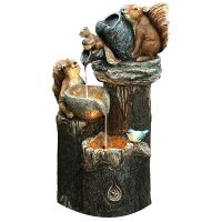 Resin Duck Family Patio Fountain Garden Decoration, Animal Garden Resin Statue for Outdoor Landscape Garden Design