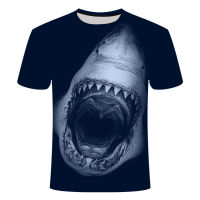 SHARK 3D ฤดูร้อนแฟชั่น T เสื้อผู้ชายผู้หญิง3D พิมพ์เสื้อยืด hip hop สัตว์แขนสั้นตกปลาทะเล streetwear ฟิตเนสเสื้อผ้า Tees