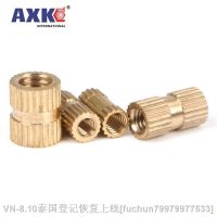 ❀♗◄ 5/25X M2 M2.5 M3 M4 M5 M6 M8 M10 Solid Brass Pure Copper Metric Thread Injection Molding Knurl Insert Nut Nutsert Embedded Nut