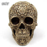 BUF โมเดิร์นเรซิ่นรูปปั้น R Skull Decor เครื่องประดับตกแต่งบ้าน Creative Art แกะสลักประติมากรรม Skull รุ่น Halloween Gifts