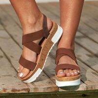 2021Casual Platform Sandals Woman Shoes Platform Sandals Women Plus Size Shoes Sandal Cork Elastic Strap Sandals Zapatos De Mujer