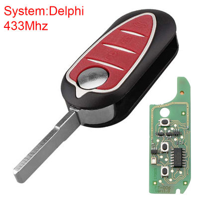 433Mhz 3ปุ่มระบบ Delphi กุญแจรถยนต์รีโมทกับ PCF7946ชิปเหมาะสำหรับ Alfa Romeo