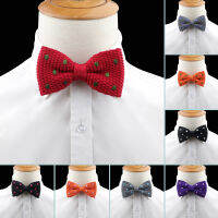 Solid Dot ถัก Bow Tie Ploka Dots ปรับถัก Casual คอผูกผีเสื้อ Bowtie สำหรับอุปกรณ์เสริม Christmas Gift