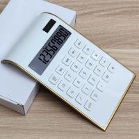 Mini Calculator LCD Screen Large Display Responsive Button Arithmetic Operation Golden Frame Dual Power Desktop Calculator Calculators