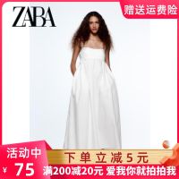 2022Zara ใหม่ KISS ชุดฤดูร้อนใหม่สีขาวอารมณ์ Looser MIDI Condole เข็มขัดชุด2506211 250