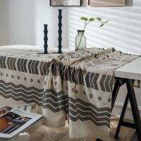 Geometric Multicolor Tablecloth Dinning Table Cover For Home Kitchen Party Cotton Linen Rectangular New Year Home Deco Textile