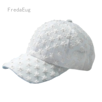 FredaEug Pearl Cutout ลูกไม้หมวกฮิปฮอปหมวกเบสบอล54-60ซม