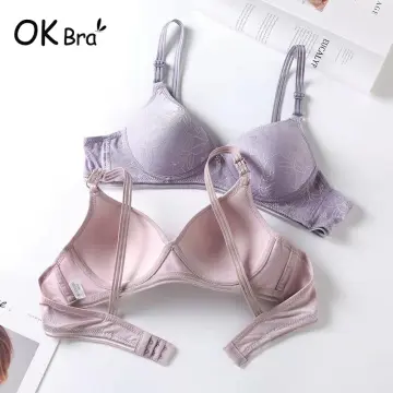 XiushirenFloral Lace Thin Mold Cup Bras Plus Size Women Embroidered  Underwear Half Cup Unlined Lenceria for Girls No Padding Bra 38 40 42 44 46  48 C cup bra
