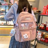 Korea Style Female Student Laptop Backpack Cute Fashion Book Schoolbag Women Kawaii Backpacks Harajuku Girl Mesh College Bag