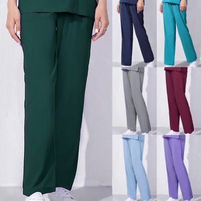 CHUIMOU ชุดเครื่องมือทันตกรรมผ้าสแปนเด็กซ์กางเกงสีทึบกางเกงเครื่องแบบยืดการดูแลสปาคุณภาพสูงและใหม่พยาบาล