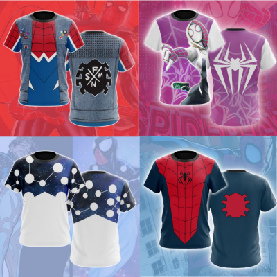 Spider-Man Tshirt Cosplay 3D Shirt Unisex Tee Across the Spider-Verse Miles Morales Gwen Stacy Short Sleeve Top Plus Size