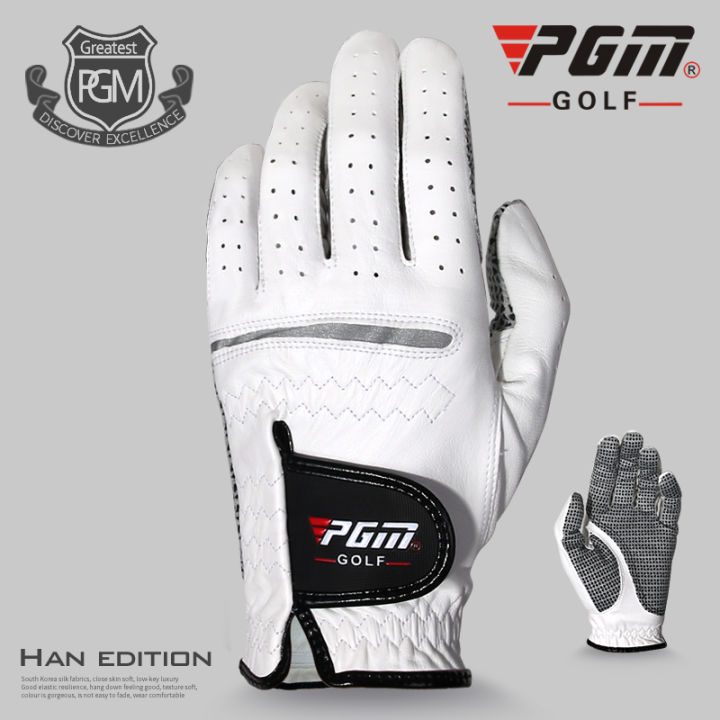PGM 1pcs golf gloves for men white gloves male sheepskin slip-resistant golf gloves men leather brand name left right hand