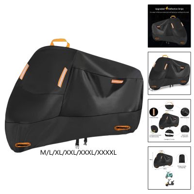 【LZ】 210D Motorcycle Cover Motorbike Rain Cover Dustproof Protective with 4 Reflective Strips Motocross Rain Cover for Bike