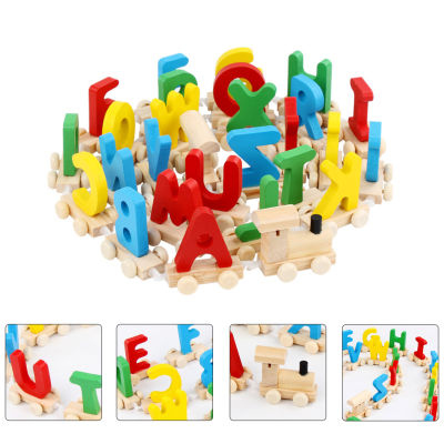 Jiogein 1 Set Children Educational Toys 26 Letters Alphabet Train Set Toys (Colorful)