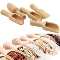 ☄ Wooden Condiment Scoop Coffee Beans Rice Soup Wood Spoon Bath Salt Scoops Kitchen Gadgets Tableware Sugar Spoons Cooking Tools