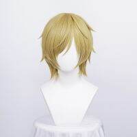 Anime One Piece Cosplay Wigs Sanji Wig Short Straight Light Golden Heat Resistant Synthetic Hair Cosplay Wig + Wig Cap