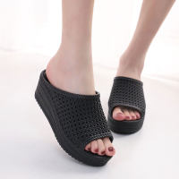 Womens Platform Slippers Wedge Shoes Summer Fashion Casual Flip Flops Women High Heel Slip On Shoes Sandal Thick Bottom Slipper