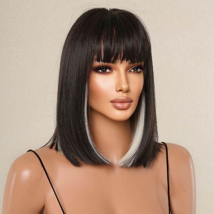 black-white-highlight-short-bob-wigs-with-bangs-women-natural-synthetic-straight-hair-straight-bob-wig-heat-resistant-fiber-hot-sell-vpdcmi