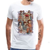 GhibliS Angels Tshirt Men Japan Anime T Shirts 100% Cotton Short Sleeve Adult T-Shirt Totoro Tops Princess Mononoke Tees Retro