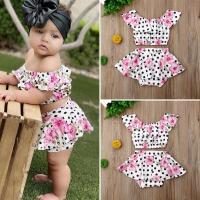 Newest Fashion Newborn Baby Girl Clothes Flower Print Polka Dot Crop Tops Tutu Short Pants 2pcs Outfits Summer  by Hs2023