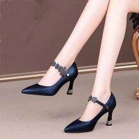 Cresfimix Zapatos Mujer รองเท้าส้นสูงงานเลี้ยงกระเป๋าใส่เครื่องประดับปลายแหลมน่ารักสำหรับผู้หญิงส้นสูงสีแดงมีสไตล์น่ารัก A1315