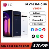 LG โทรศัพท์มือถือ V60 V600N,ปลดล็อค5G ThinQ 6.8นิ้ว Octa-Core 8GB RAM 256GB ROM 64MP กล้องหลังสามตัว LTE 1ซิมลายนิ้วมือ