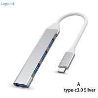 ?【Lowest price】Legend USB C HUB 3.0 Type C 4พอร์ตอะแดปเตอร์ USB Splitter พอร์ต OTG PC คอมพิวเตอร์