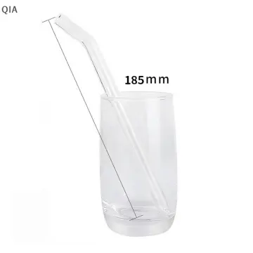 200*8mm Korean ins Style Color Thick Glass Straw Clear Creative  Heat-resistant High Borosilicate Crystal Straw Straight Bend