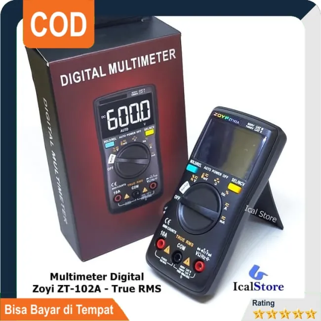 Zoyi ZT-102A Smart Digital Multimeter 6000 Counts Temperature True RMS ...