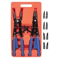 16inch Snap Ring Pliers Set, with Straight 45°and 90°Tip Attachments and Replacement Tips for Removal Clip Circlip Snap