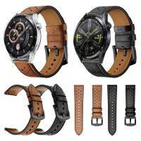 ✧ Leather Strap Compatible with HUAWEI WATCH GT 3 46mm 42mm GT3 / GT Runner / GT 2 Pro GT2 strap Wriststrap Watchstrap Brown/Black