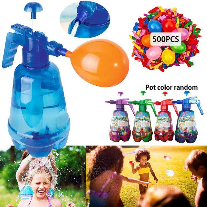 Water Balloon Pump Filler Water Balloon Pump with 500 Balloons Plastic