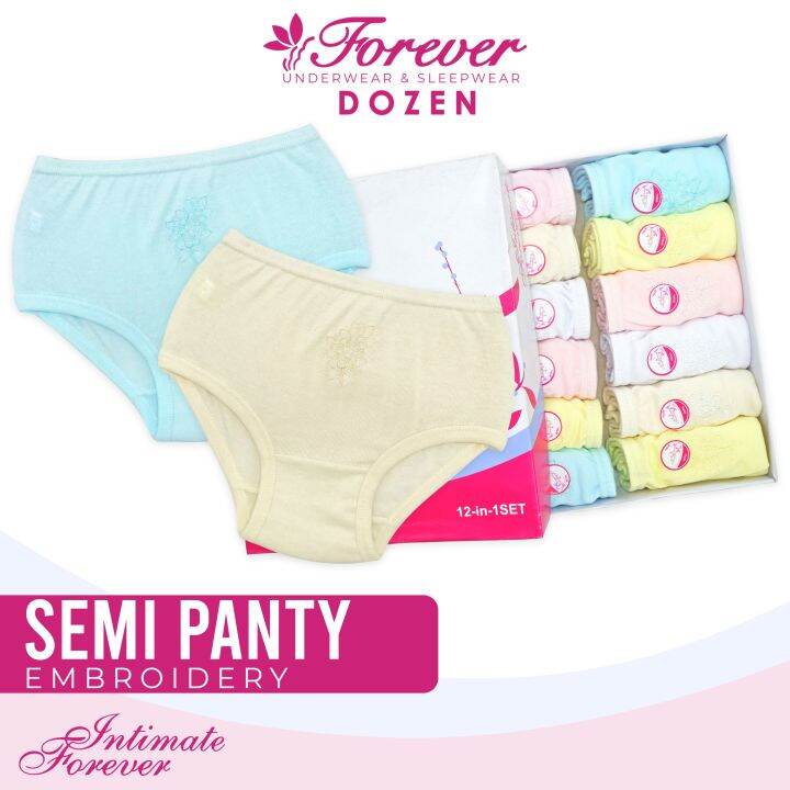 Intimate Forever EPS Dozen Semi Panty Wear Piping Pastel Colors