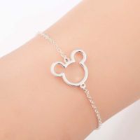 New Disney Kawaii Hollow Bracelet Mickey Mouse Minnie Anime Accessories Trend Bangle Jewelry for Women Girlfriends Birthday Gift