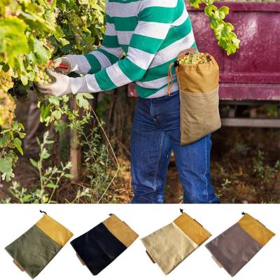 Bushcraft Bag Fruit Picking Bag Mushroom Picking Pouch Waterproof Canvas Leather Fruit Picking Bag for Camping and Hiking useful