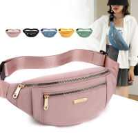 กระเป๋าคาดเอวสำหรับผู้หญิง Oxford Leisure Color Waist Bag กระเป๋าสะพายข้าง Crossbody Chest Bags กระเป๋าถือ All-match Messenger Belt Bags-ganekd