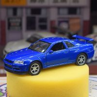WELLY Diecast Alloy 1:36 Nissan Skyline GT-R R34 Sports Car Model Blue Adult Classic Collection Static Display Ornament Boy Toy