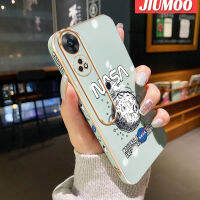 JIUMOO เคสสำหรับ OPPO Reno 8T 4G Reno 8T 5G A1 Pro 5G ลายตัวถังท้องฟ้าใหม่กรอบสี่เหลี่ยมพื้นผิวชุบผิวเคสซิลิก้าเจลกันกระแทกรวมทุกอย่างเคสมือถือฝาครอบป้องกันเลนส์กล้องถ่ายรูป