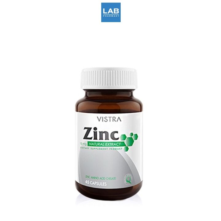 vistra-zinc-45s-วิสทร้า-ผลิตภัณฑ์เสริมแร่ธาตุสังกะสี-1-ขวด