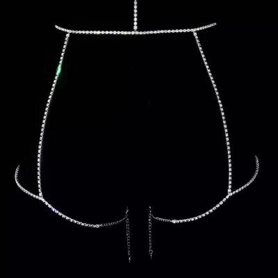Luxury Multilayer Shiny Rhinestone Necklace Body Jewelry Personality Lady Long Siamese Waist Chain Leg Chain Accessories Gift