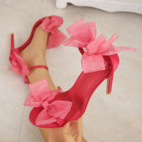 【Fast Shipping】Europe and the United States word with open toe sandals summer new plus size bow sexy high heels women.