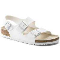 Hot ”Original 2020 New Birkenstocks รองเท้าแตะสตรีหลังสายรัดข้อเท้า Milano birko-Flor White