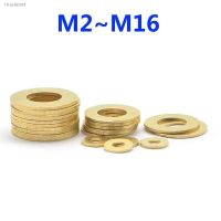 ✉✟□ Brass Washer M2 M2.5 M3 M4 M5 M6 M8 M10 M12 M14 M16 GB97 DIN125 Solid Brass Copper Flat Washer Plain Gasket Pad High Quality